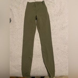 Army green lululemon leggings, size 2